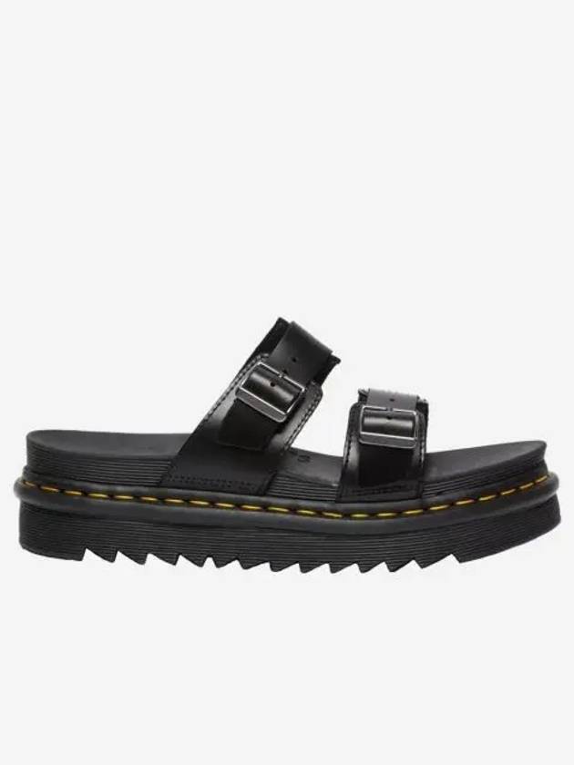 닥터마틴 우먼 마일즈 브란도 레더 버클 슬라이드 샌들 블랙 Dr. Martens Women Myles Brando Leather Buckle Slide Sandals Black
