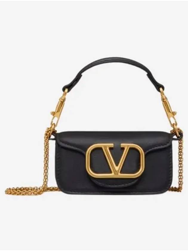 발렌티노 카프스킨 로코 마이크로 숄더백 블랙 Valentino Calfskin Loco Micro Shoulder Bag Black