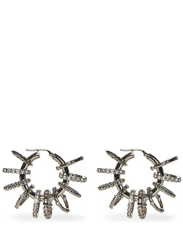 Amina Muaddi 장식 후프 이어링 MULTIRINGHOOPBIG_WHITE