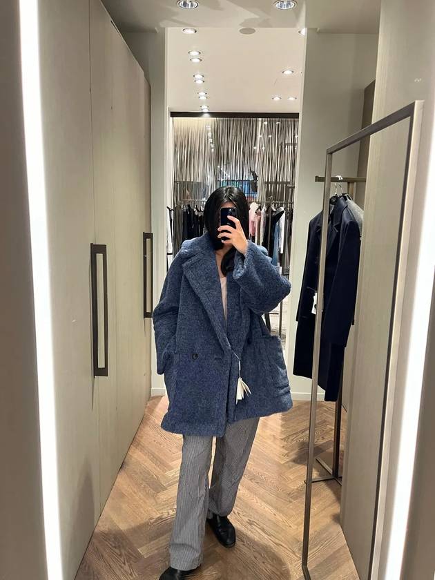24FW 막스마라 TEDGIRL1 테드걸 알파카 울 테디베어 아이콘 코트 001 블루진