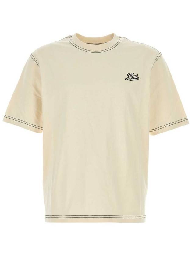 아미 로고 반팔 티셔츠 아이보리