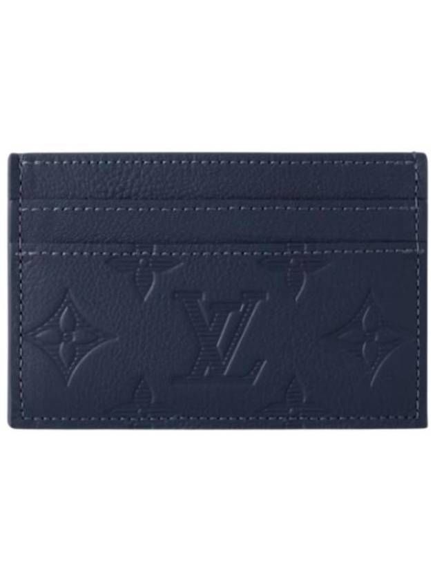 루이비통 모노그램 쉐도우 더블 카드 홀더 네이비 블루 M14789
