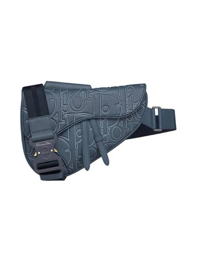 디올 새들백 디올 그래비티 아웃라인 레더 앤 그레인드 카프스킨 네이비 블루 1ADPO093LGP H578