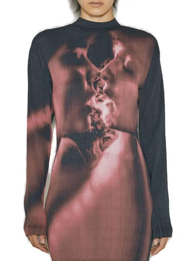 Eytys Rhye 플리츠 그래픽 프린트 미니 드레스 A251001_RubySmoke