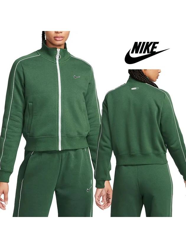 나이키 바람막이 스우시 브러시드 플리스 트랙 탑 재킷 그린 심플 베이직 패딩