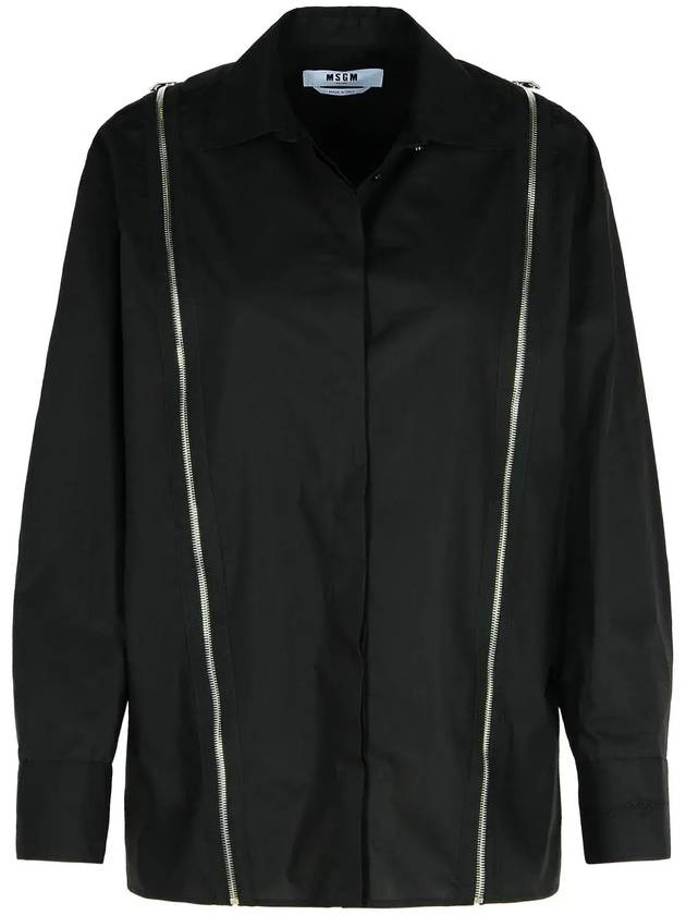 MSGM 지퍼 디테일 긴팔 스트레이트 밑단 셔츠 3742MDE07247816_99