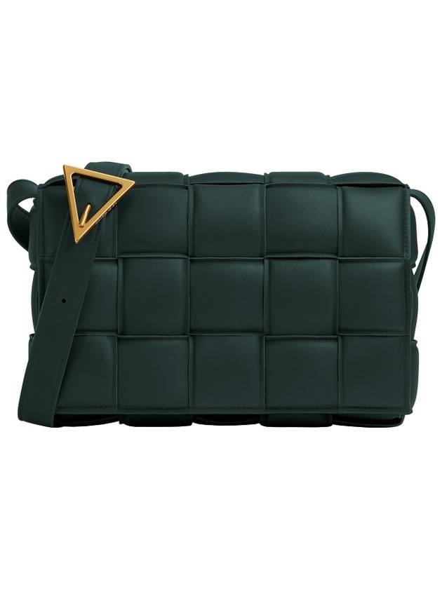 보테가베네타 금장 나파 레더 패딩 크로스 백 보틀 그린