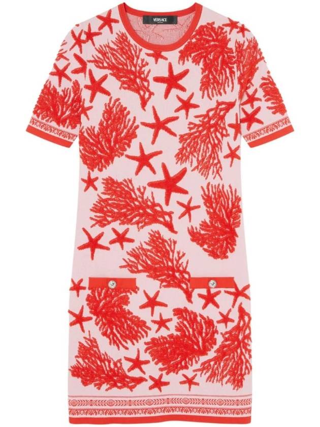 베르사체 스타피시 자카드 파인 니트 미니 드레스 10160921A11060