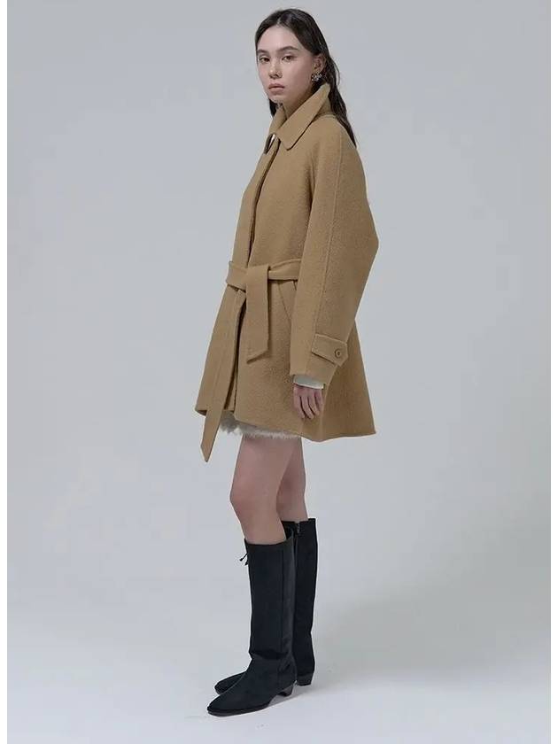 HAND MADE 메리노울 벨티드 코트