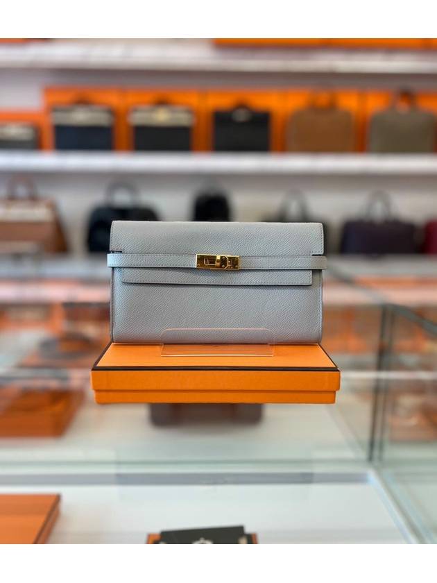 에르메스 켈리 장지갑 소라 금장 앱송 USED