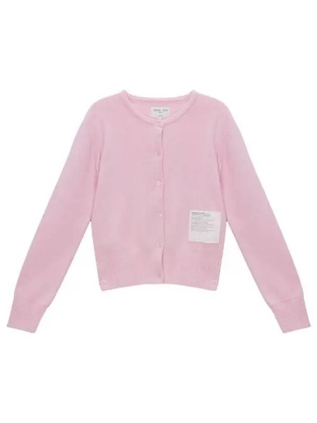 W 마뗑킴 타이포 패치 라운드 가디건 핑크 W Matin Kim Typo Patch Round Cardigan Pink
