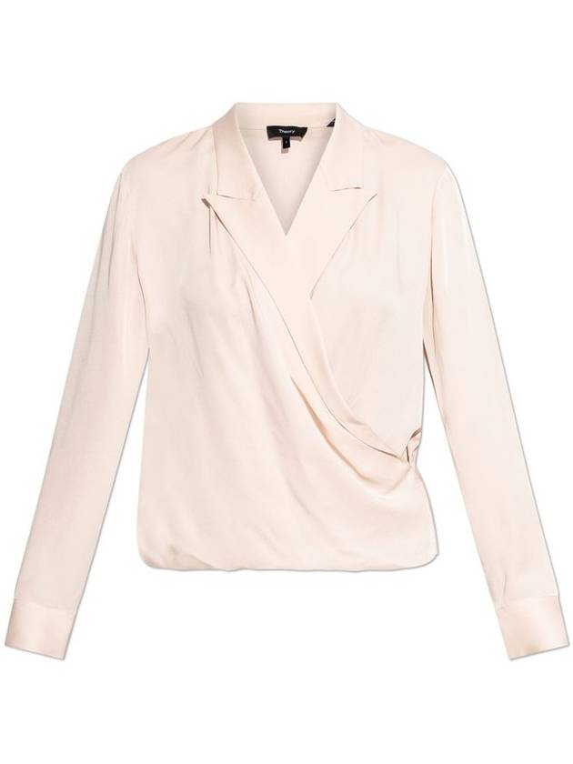 Theory V넥 드레이프 블라우스