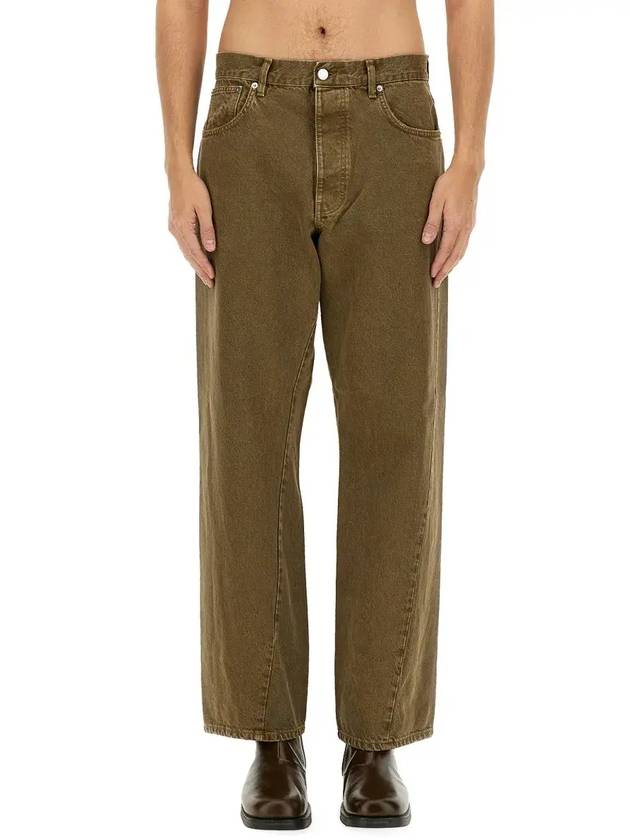 해바라기 로고 패치 와이드 레그 진 5080_VINTAGEKHAKI