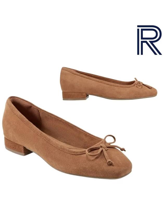 락포트 여성화 새디 스퀘어 슬립온 플랫 신발 브라운