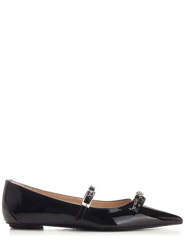 스튜어트 와이츠먼 보우 디테일 발레리나 슈즈 SK139_PATBLK