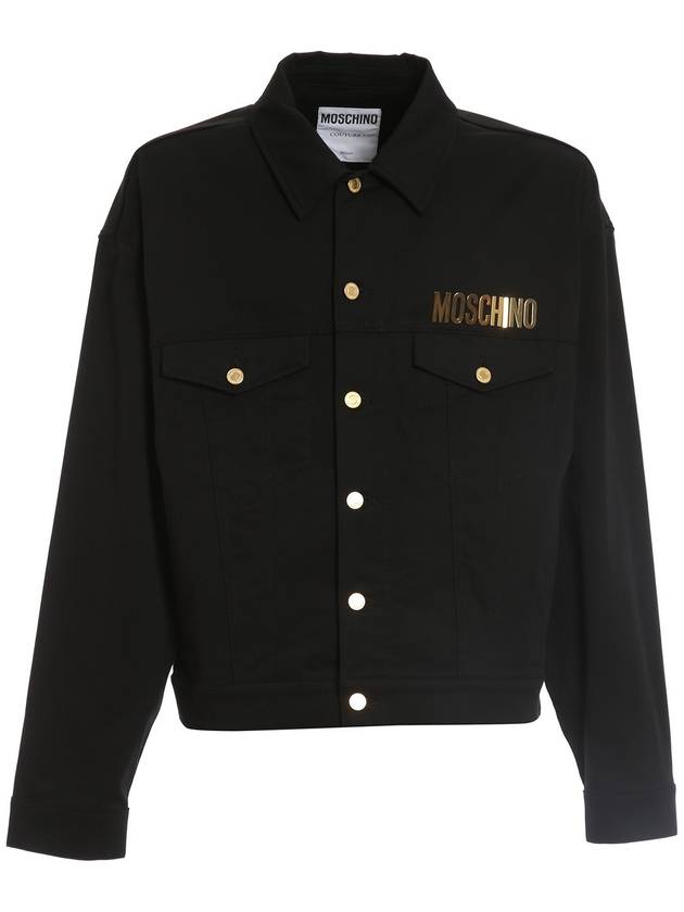 Moschino Gold-tone metal logo jacket