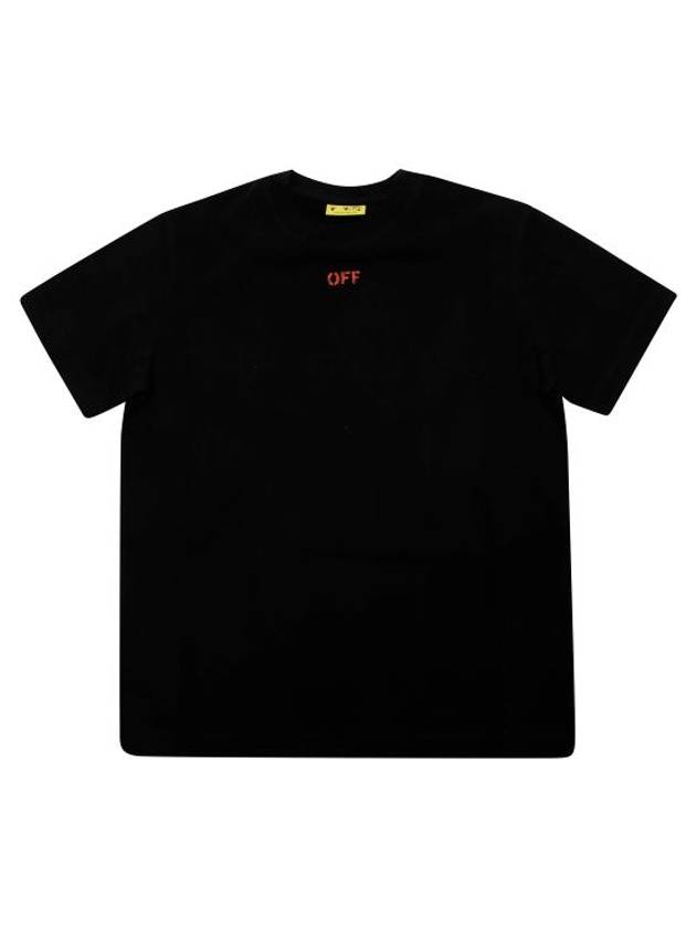 25SS 키즈 오프화이트 티셔츠 OBAA002S25JER00F1026 OFF STAMP YOUTH TEE S S BLACK CORAL RE NERO