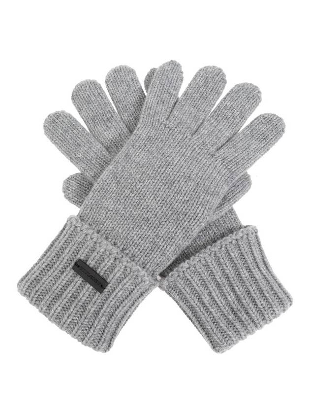 생 로랑 로고 패치 장갑