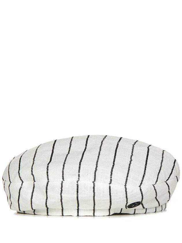 Maison Michel 뉴 빌리 로고 플라크 베레모 2214093001_WHTE