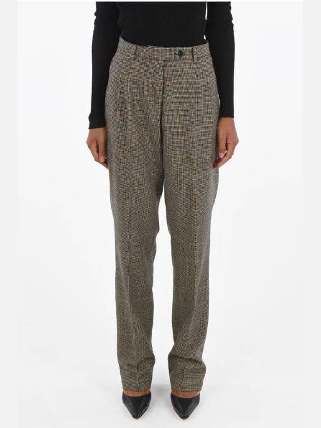 NB22 마시모알바 여성 팬츠 houndstooth SURO high rise waist double pleat trousers
