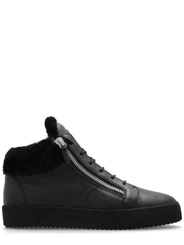 Giuseppe Zanotti 크리스 지퍼 디테일 미드탑 스니커즈 RU10000_001NERO
