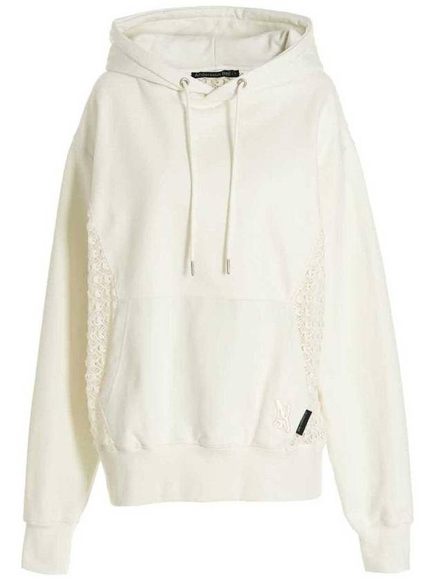 23SS ANDERSSON BELL  Mesh Panel Contrast hoodie ATB869MIVORY