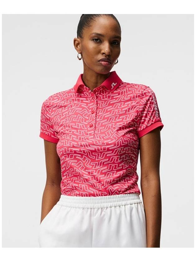 제이린드버그 여성 브릿지 패턴 프린트 골프 폴로 티셔츠