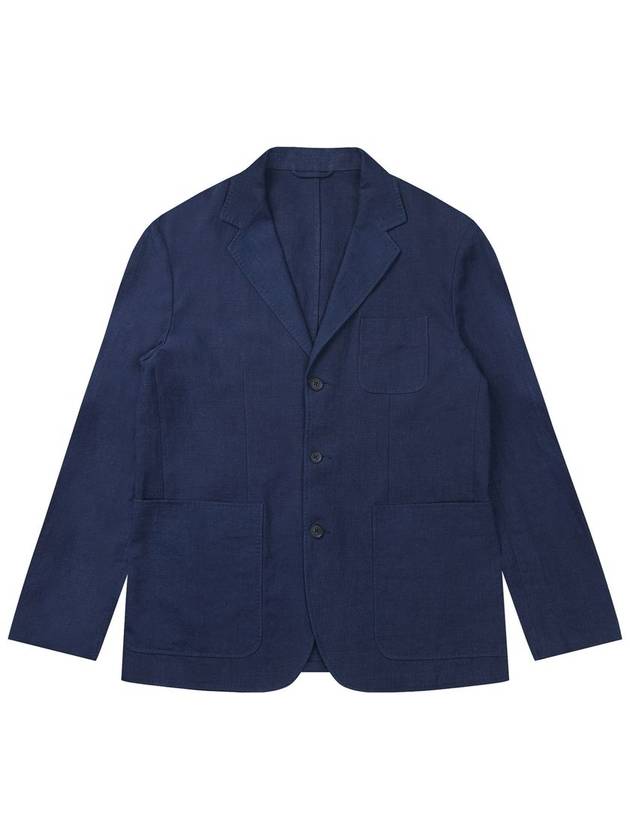 린넨 3버튼 자켓 네이비