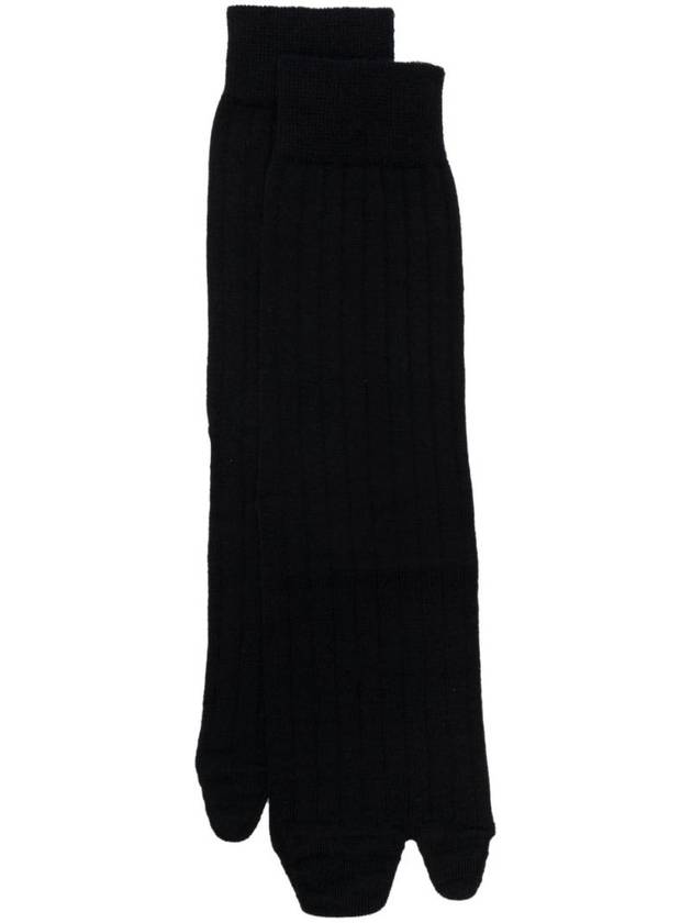 메종마르지엘라 타비 골지 울 블렌드 양말 블랙