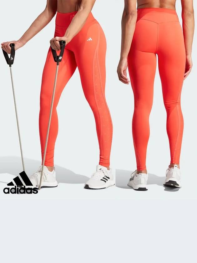 아디다스 여성 옵타임 메시 레깅스 팬츠 바지 오렌지