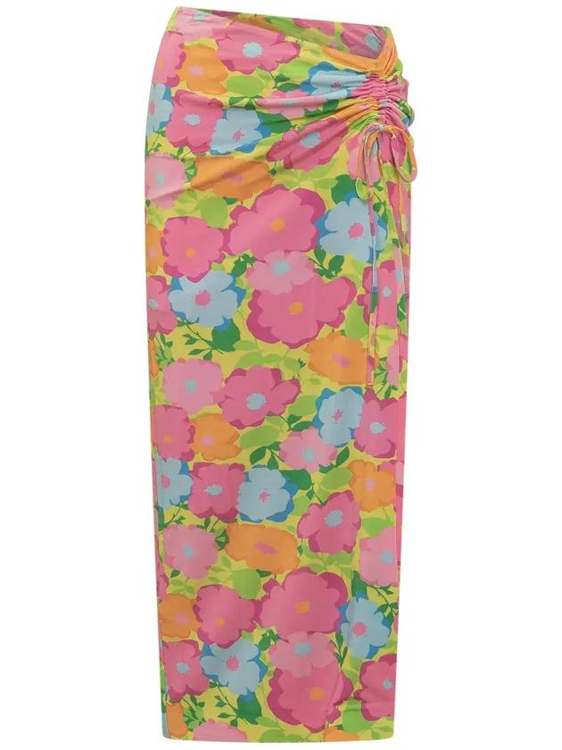 Chiara Ferragni 플로럴 프린트 드로스트링 미디 스커트 74CBE830JS179_982