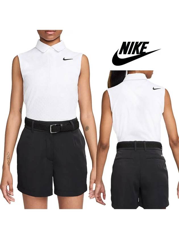 나이키 나시 여성 투어 골프 폴로 탑 티셔츠 화이트