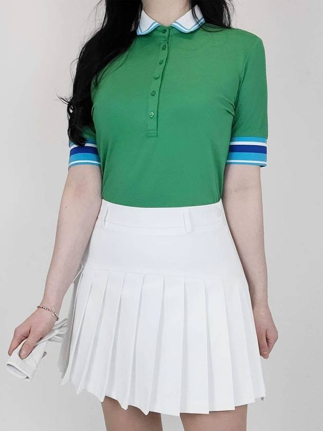 티앤드골프 여성 골프 배색 버튼 반팔 티셔츠 골프웨어 골프복 테니스