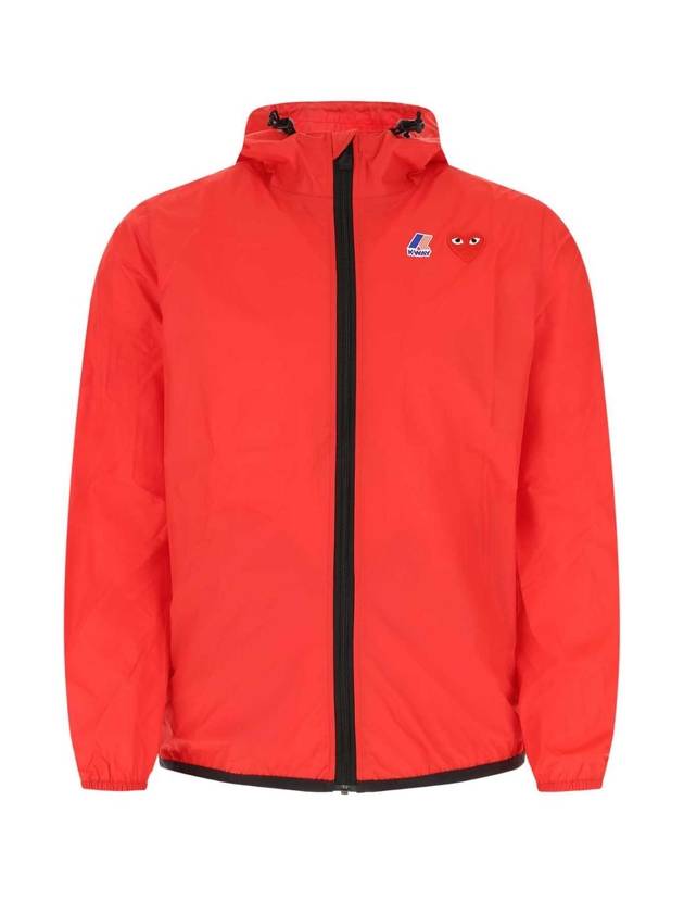 COMME DES GARCONS PLAY 레드 나일론 K 웨이 AZJ501051 RED