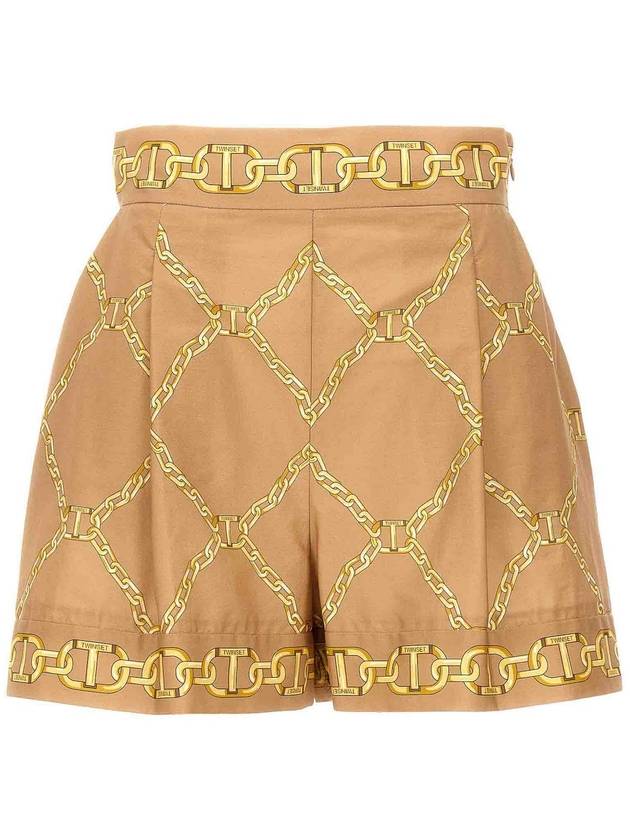 Twinset Printed Poplin Shorts
