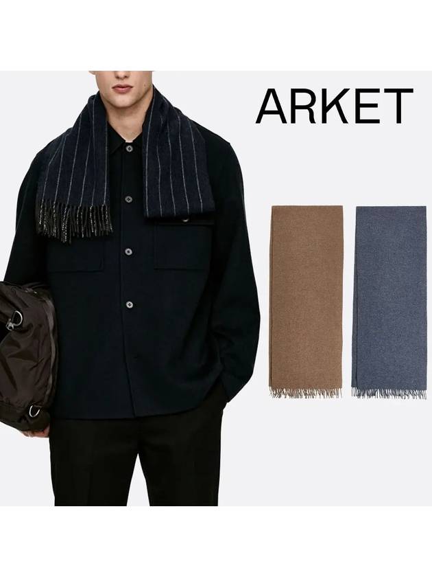 아르켓 머플러 클래식 스카프 목도리 네이비 블루 베이지