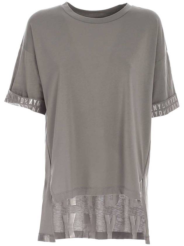 Dkny Laminated logo print T-shirt in grey