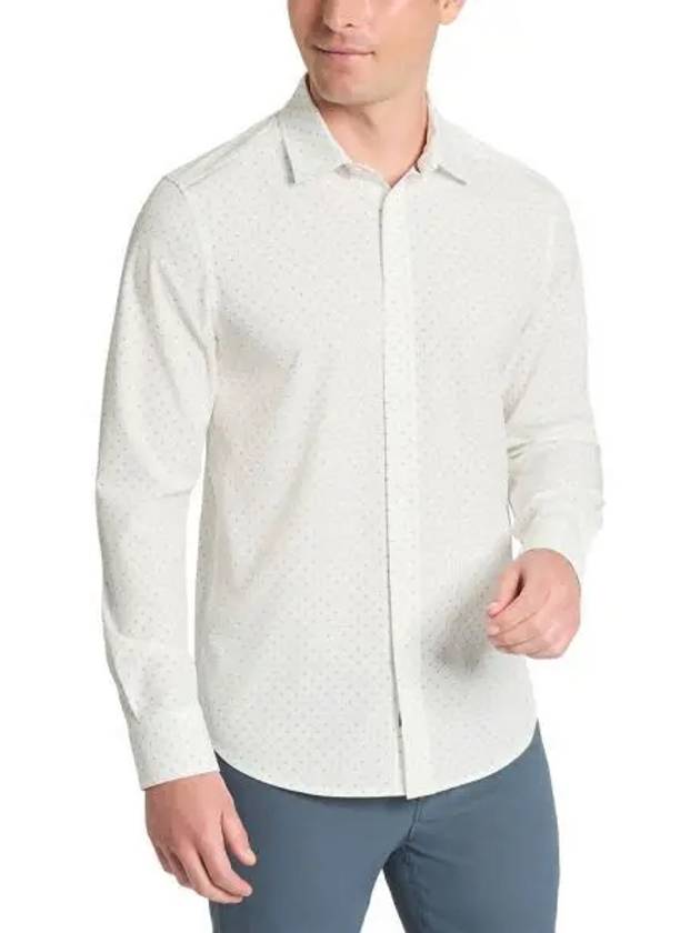 케네스콜 맨즈 슬림핏 퍼포먼스 스트레치 프린티드 버튼다운 셔츠 화이트Blue 9865001