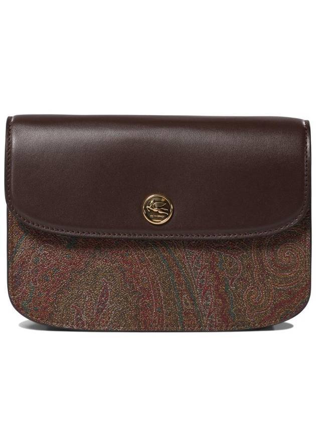 에트로 로고 플라크 숄더 백 브라운