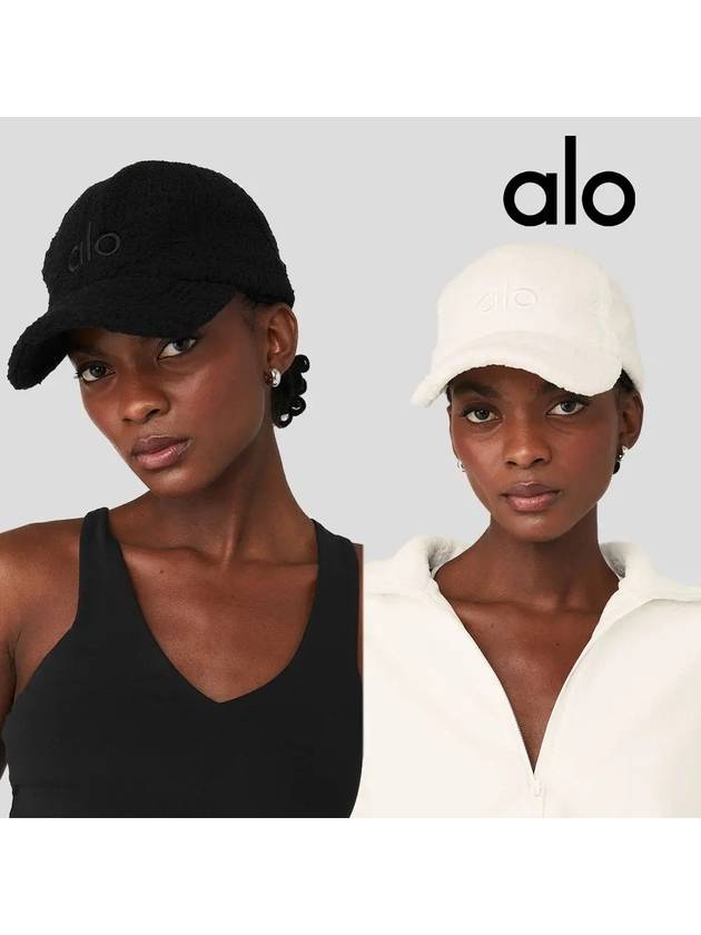 알로요가 모자 마이크로 셰르파 일상 볼캡 아이보리 블랙