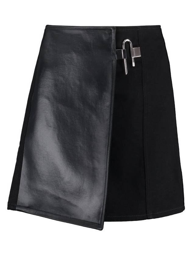 지방시 자물쇠 장식 패널 미니 스커트