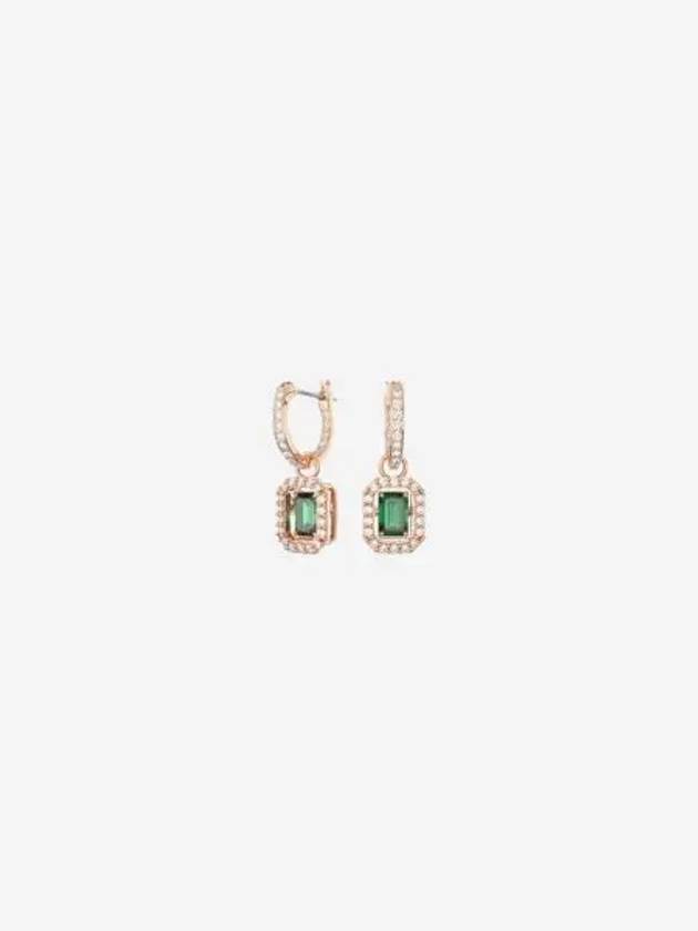 W 스와로브스키 밀레니아 드롭 이어링 그린 로즈 골드 플래팅 W Swarovski Millenia Drop Earrings Green Rose Gold Plated