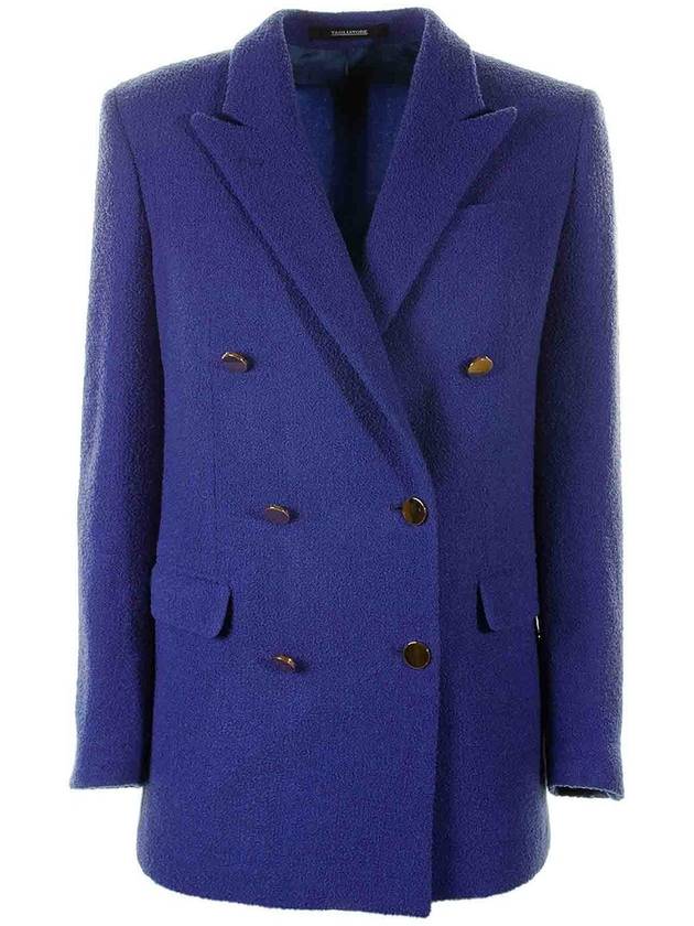 Tagliatore Double-breasted Long Blue Jacket
