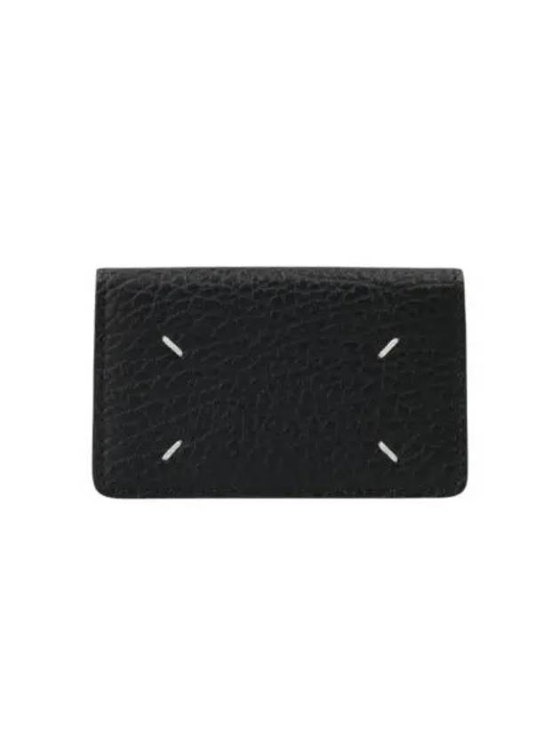 메종 마르지엘라 스티치 레더 플랩 카드 홀더 블랙 Maison Margiela Stitch Leather Flap Card Holder Black