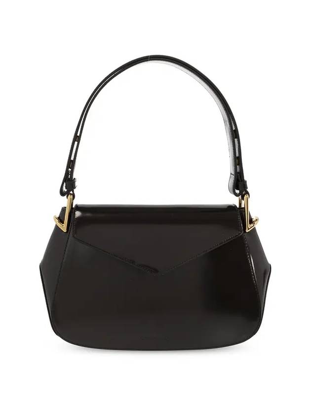 보테가베네타 토인 엠보스드 로고 레더 숄더 백 블랙