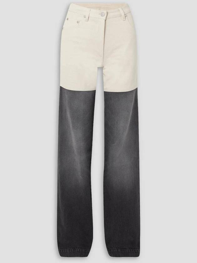 NB07 피터두 여성 청바지 Two tone high rise straight leg jeans 1647597346812329