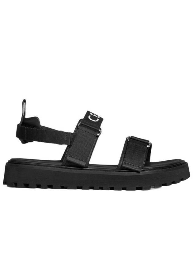 셀린느 빌리 스트래피 샌들 셀린느 자카드 카프스킨 블랙 363435103C 38NO