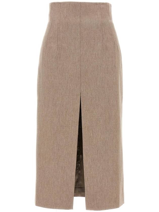 THE ANDAMANE T160315BTNV115SANDMELANGE & 39 스테파니& 39 미디 스커트