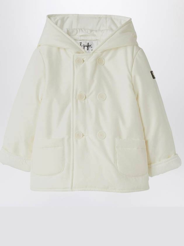 Il Gufo White microfibre double-breasted jacket