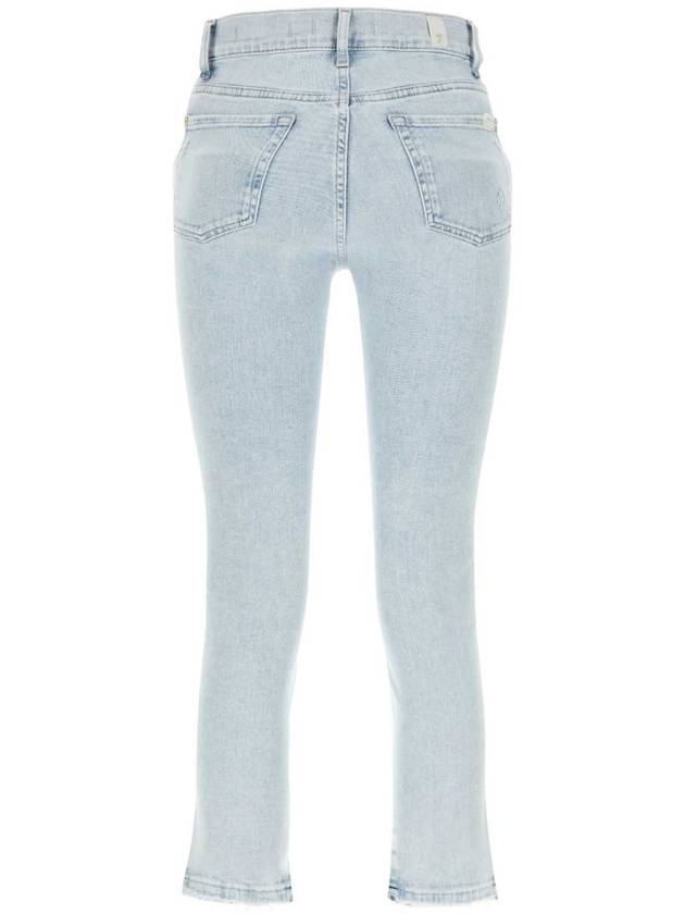 7 For All Mankind 스트레이트 레그 크롭 디스트레스드 진 7 For All Mankind Straight Leg Cropped Distressed Jeans